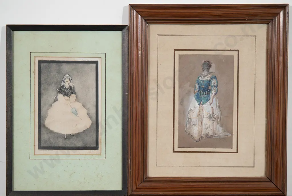 Three Fashion Prints & Other Watercolour (4) Image 1++