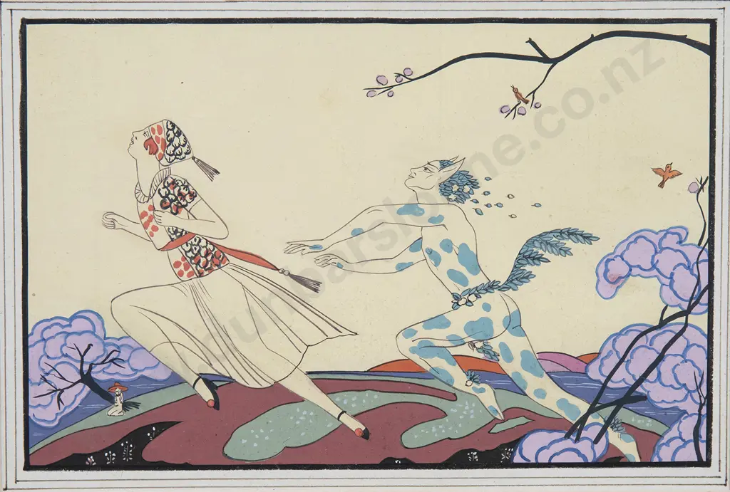 Three Stylised Art Nouveau Watercolours Image 1++