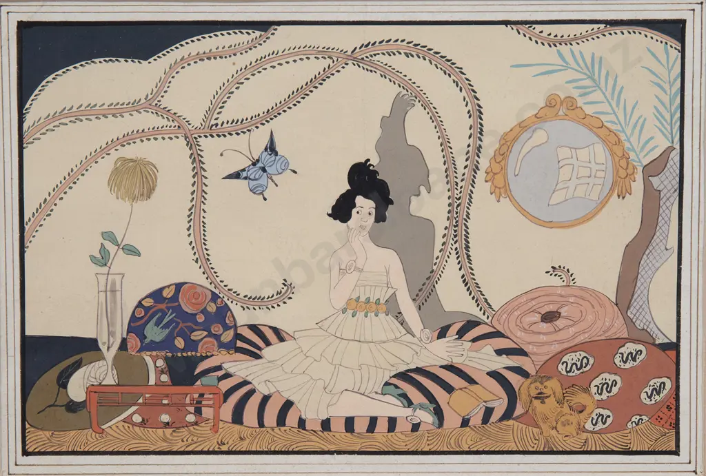 Three Stylised Art Nouveau Watercolours Image 1++