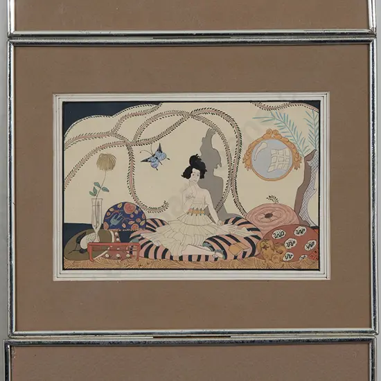 Three Stylised Art Nouveau Watercolours