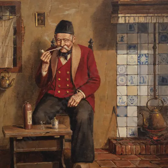 Heinz Werner van der Porten (German b 1930) - Interior with Gent Smoking Pipe