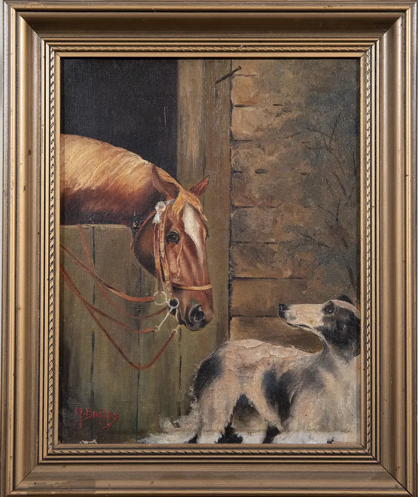 M Bailes - Pair Horse & Dog Oils Image 1++