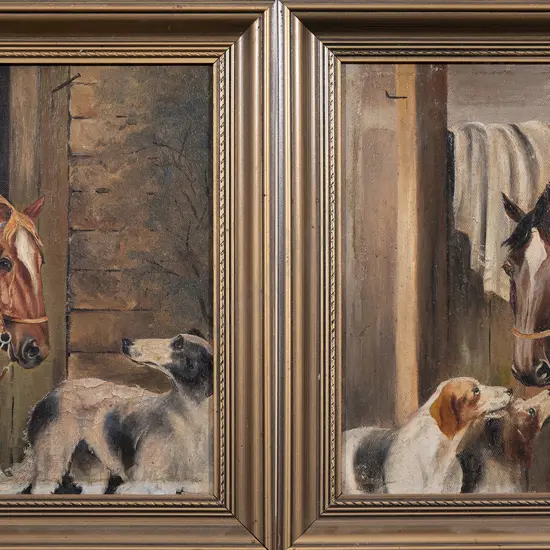 M Bailes - Pair Horse & Dog Oils
