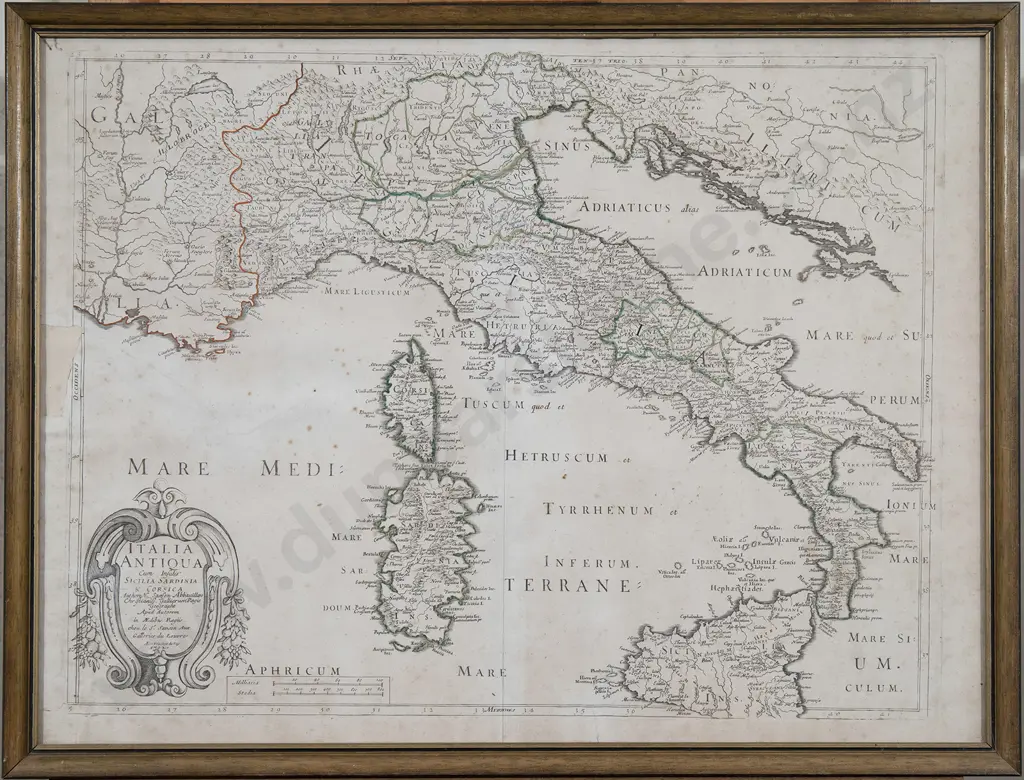 Nicolas Sanson Hand Coloured Map Italia Antiqua c1702 Image 1++
