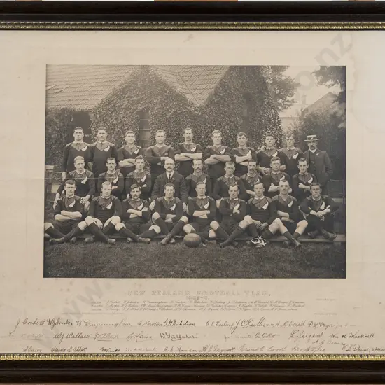 Rare Signed 1905-06 'Originals" New Zealand Football Team Sepia Photograph