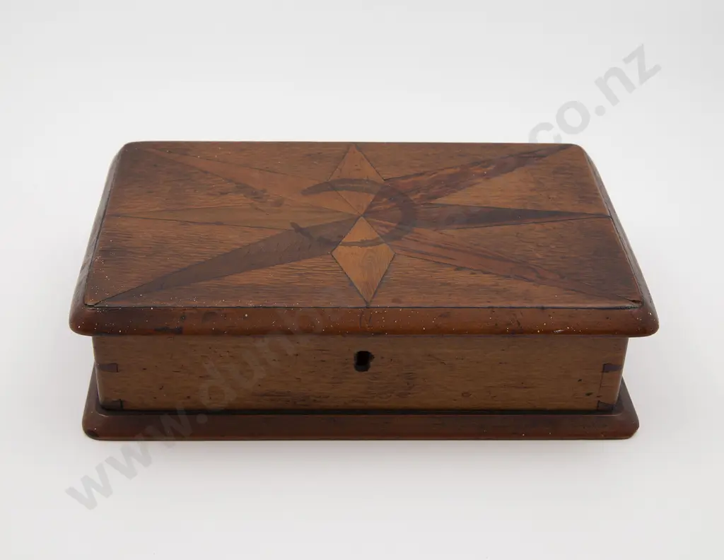 Late C19th NZ Colonial Small Inlaid Box By William Norrie Image 1++