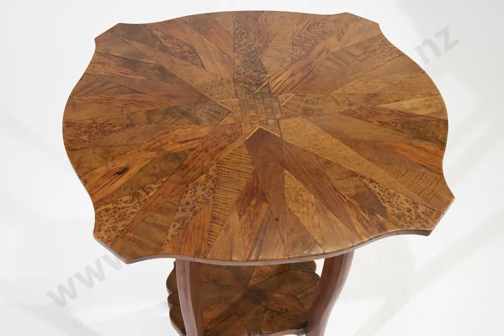 Late C19th NZ Colonial Inlaid Native Timber Table by William Norrie Image 1++