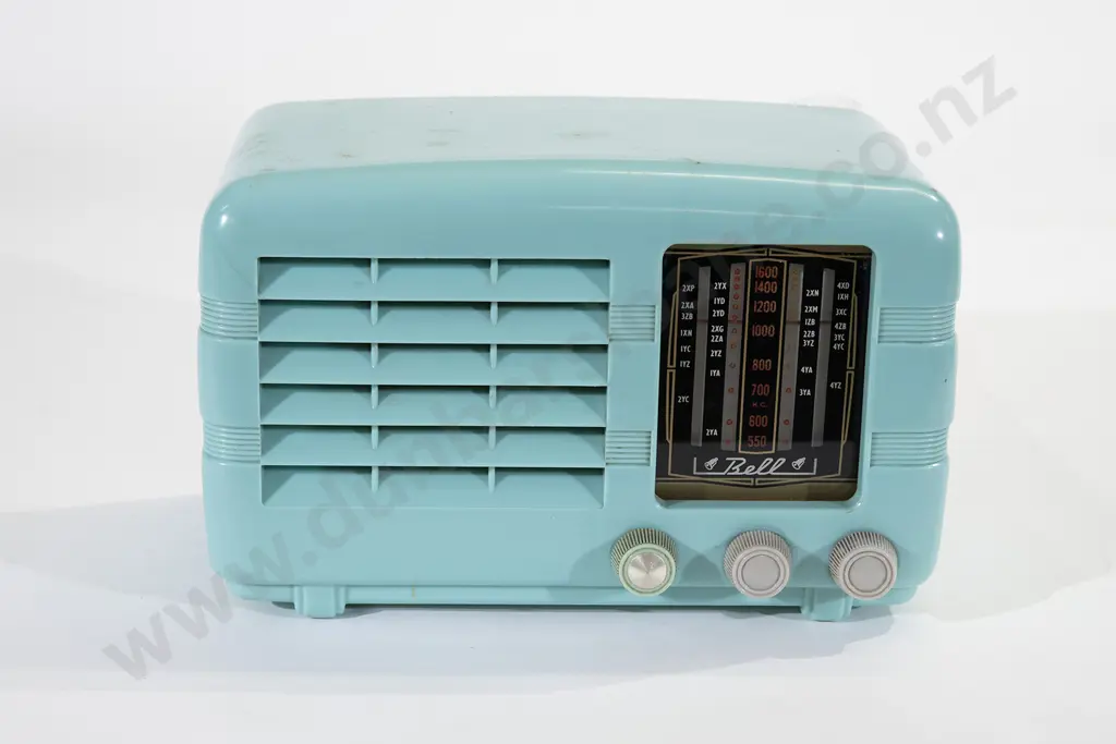 C1951 Bell Colt Teal Bakelite Shelf Radio Image 1++