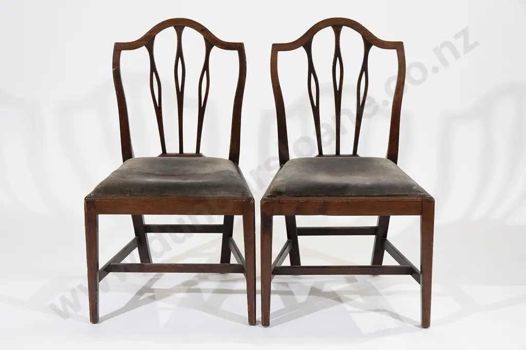 Pair Geo III Mahogany Side Chairs Image 1++