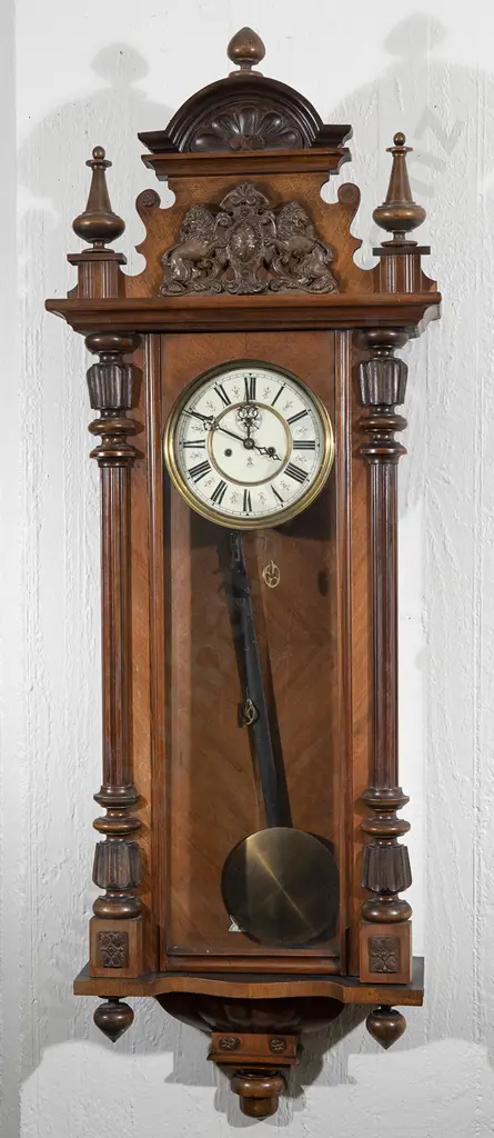 C19th Walnut Cased Vienna Wall Clock Image 1++