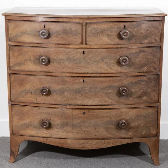 Regency Mahogany Bow Front Chest