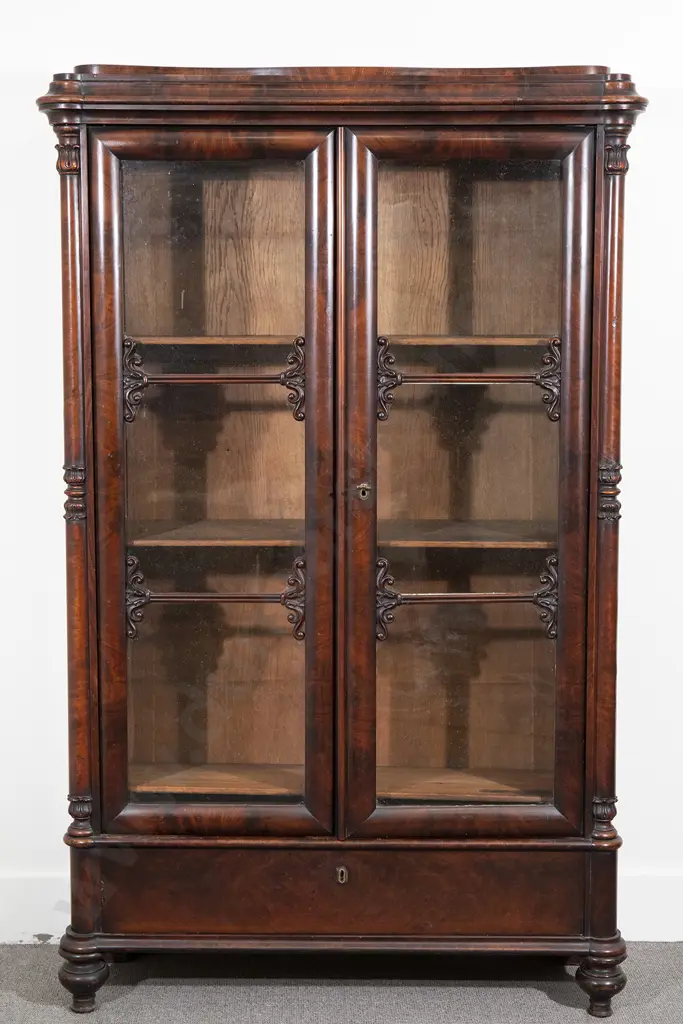 C19th Biedermeier Style Mahogany Display Cabinet Image 1++