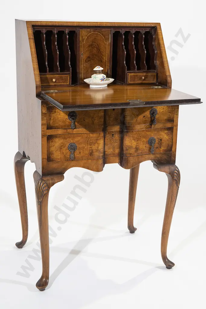 Queen Anne Style Walnut Bureau Image 1++
