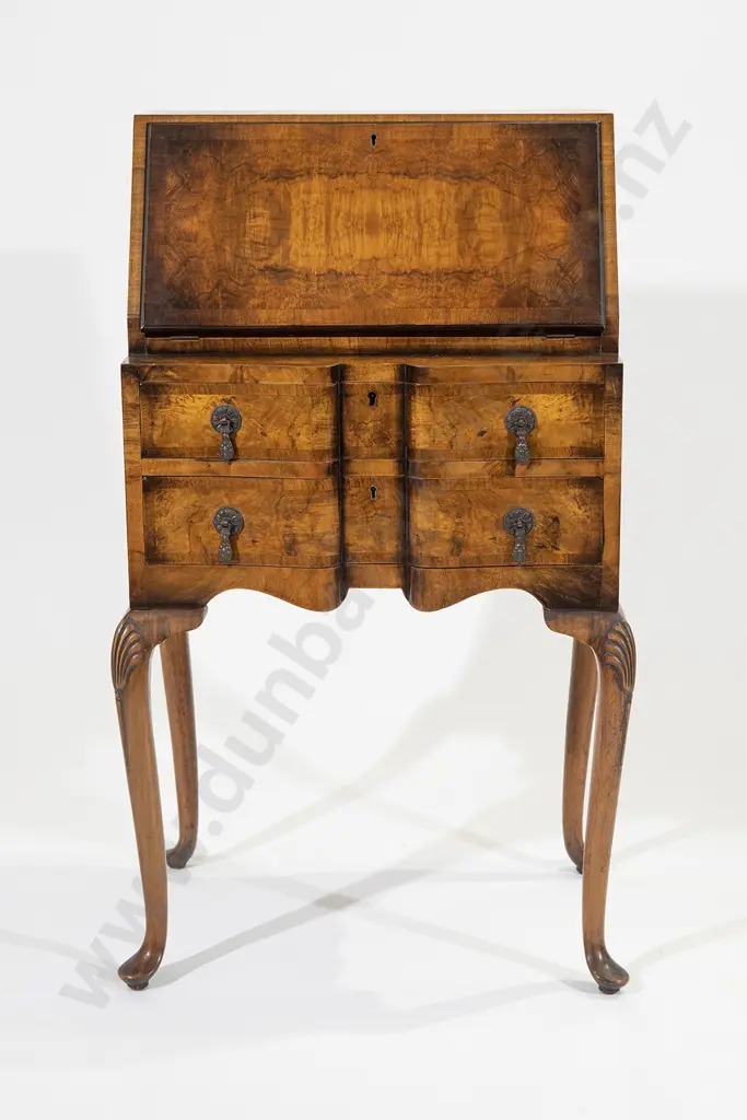 Queen Anne Style Walnut Bureau Image 1++