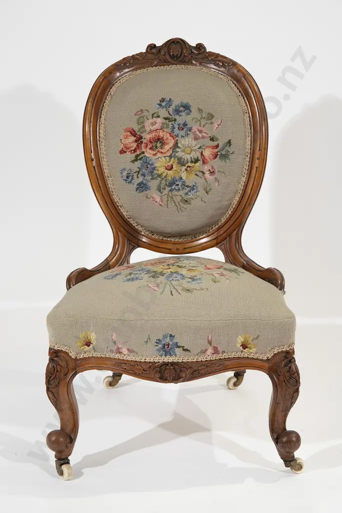 Victorian Walnut Nursing Chair Image 1++