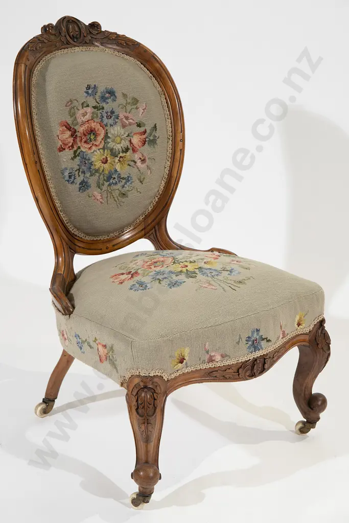 Victorian Walnut Nursing Chair Image 1++