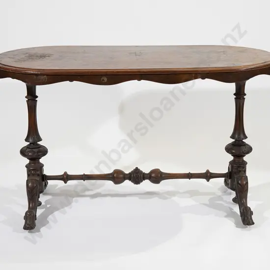 Victorian Burr Walnut Oval Centre Table