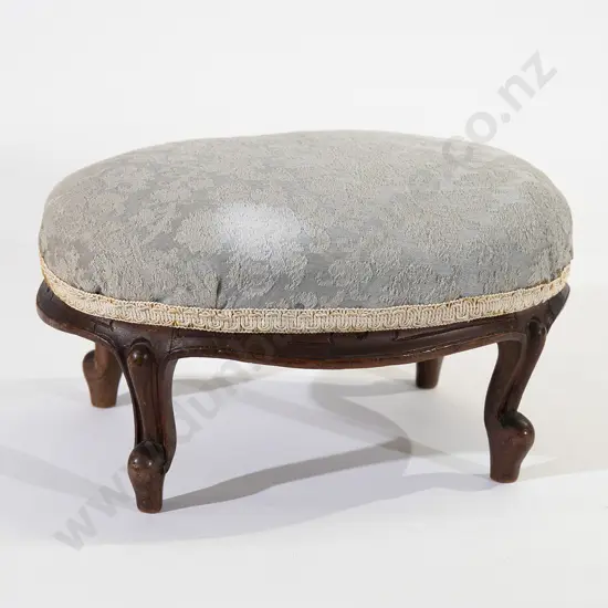 Small Victorian Walnut Oval Foot Stool