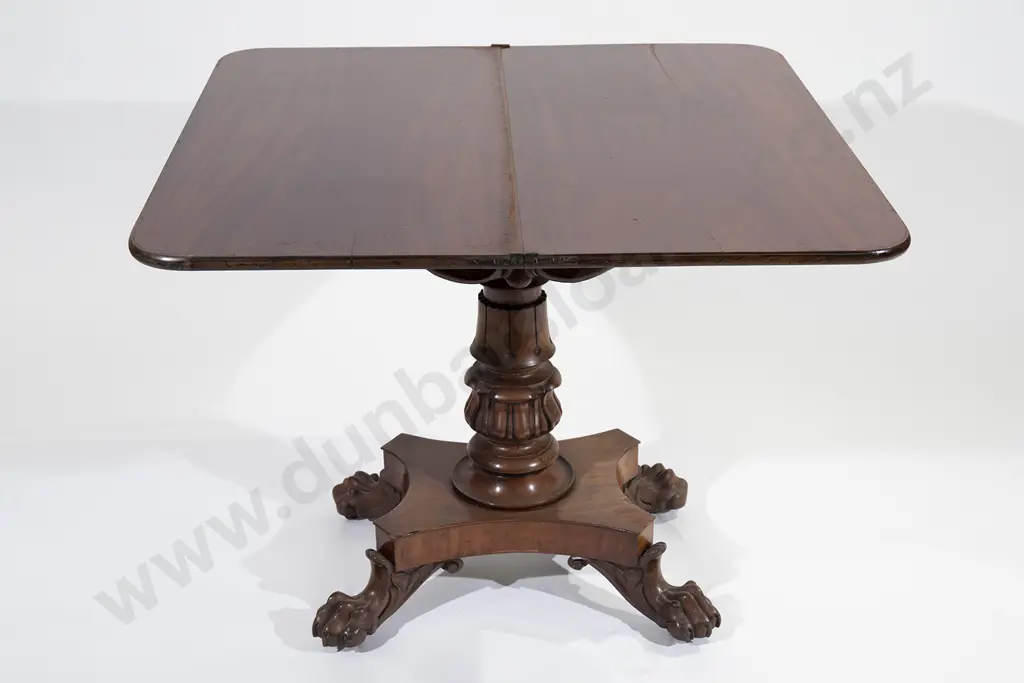 WMIV Mahogany Fold Over Tea Table Image 1++
