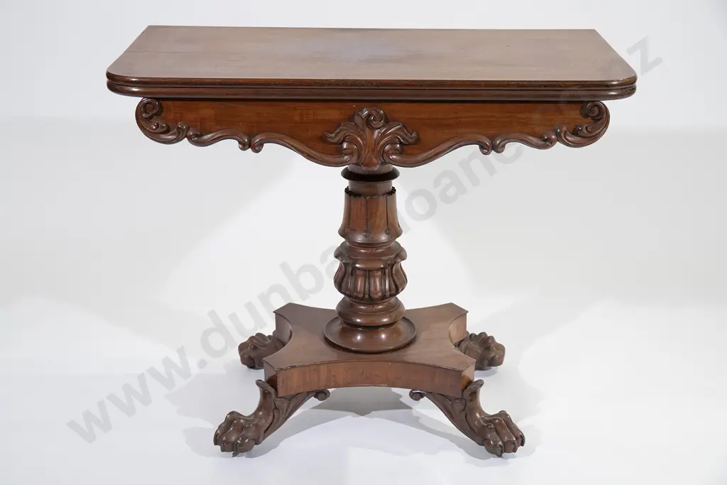 WMIV Mahogany Fold Over Tea Table Image 1++