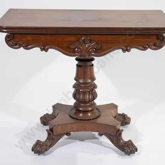 WMIV Mahogany Fold Over Tea Table