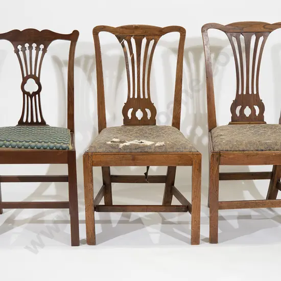 Pair Geo III Elm Dining Chairs and Other