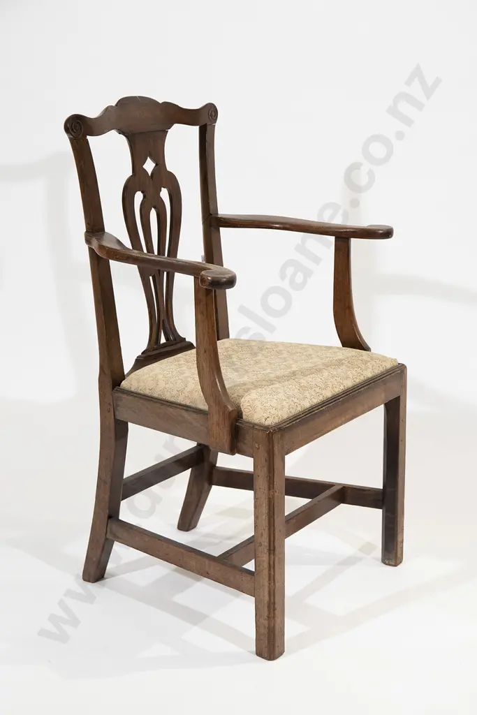 Geo III Mahogany Open Elbow Chair Image 1++