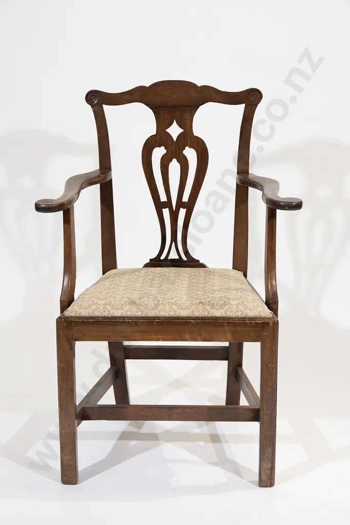 Geo III Mahogany Open Elbow Chair Image 1++