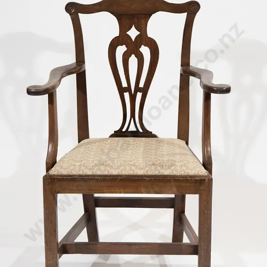 Geo III Mahogany Open Elbow Chair