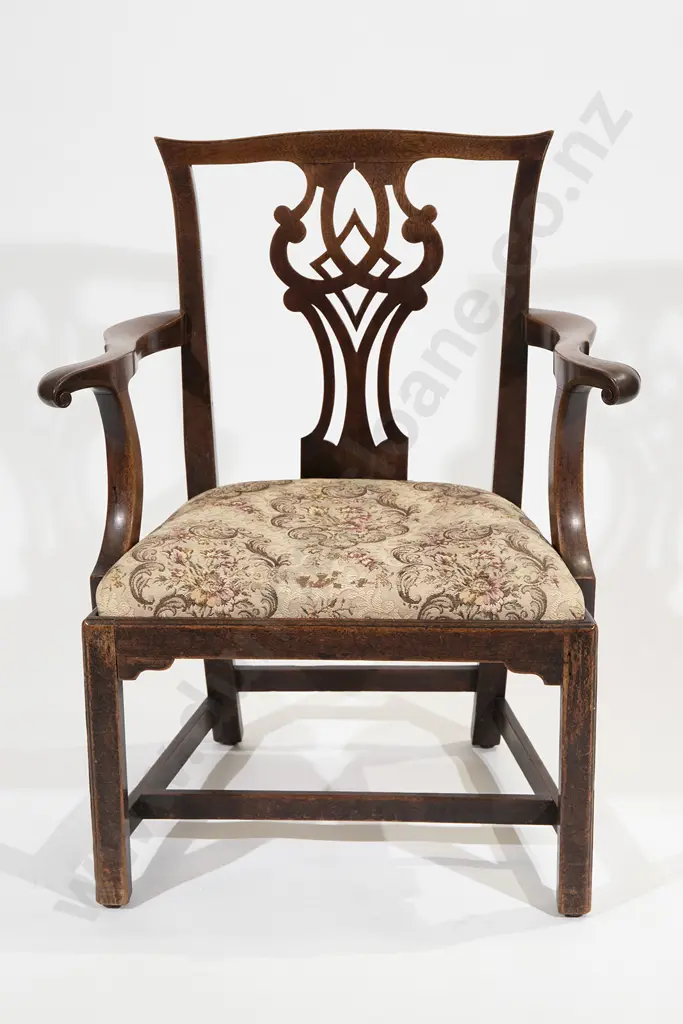 Geo III Mahogany Open Elbow Chair Image 1++