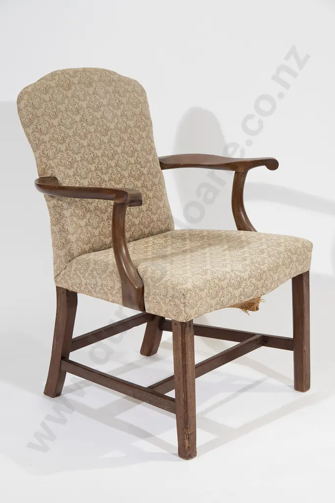Geo III Mahogany Open Elbow Chair Image 1++
