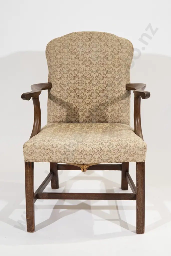 Geo III Mahogany Open Elbow Chair Image 1++