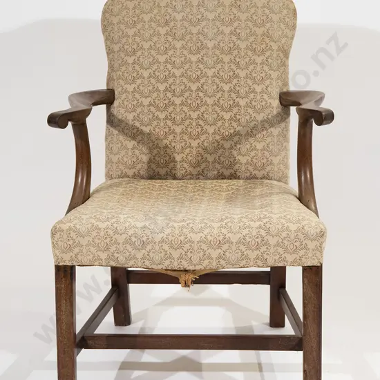 Geo III Mahogany Open Elbow Chair