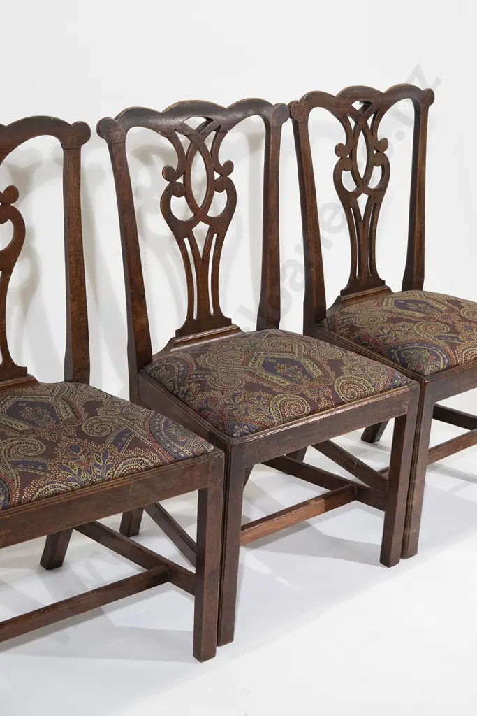 Four Geo III Mahogany Dining Chairs Image 1++
