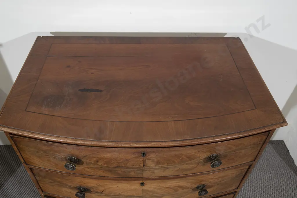 Regency Mahogany Bow Front Chest Image 1++