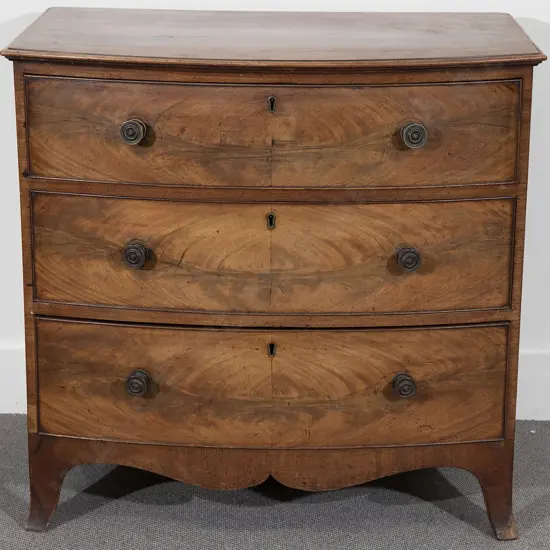 Regency Mahogany Bow Front Chest