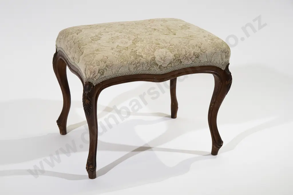 Victorian Walnut Oblong Foot Stool Image 1++