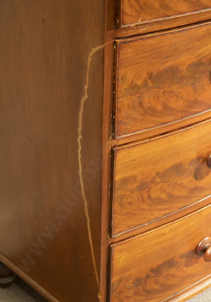WMIV Mahogany Bow Front Chest Image 1++