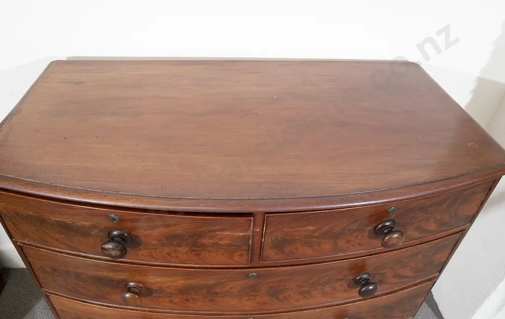 WMIV Mahogany Bow Front Chest Image 1++