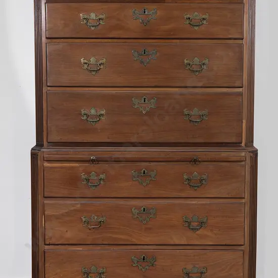 Geo III Mahogany Chest on Chest