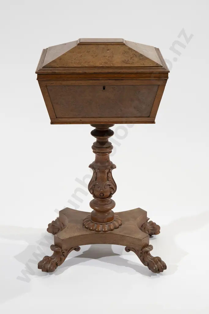 Victorian Faded Pollard Oak Teapoy Image 1++
