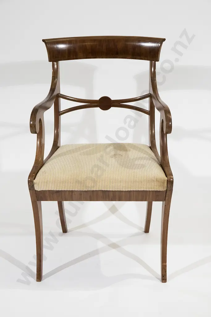 Regency Style Mahogany Inlaid Carver Chair Image 1++