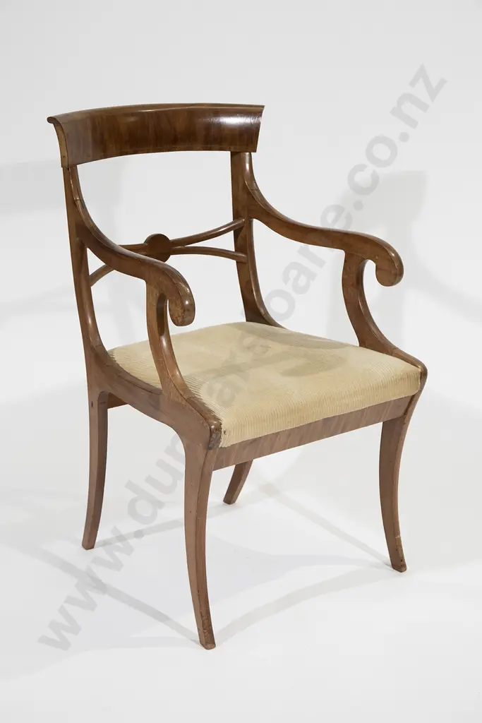 Regency Style Mahogany Inlaid Carver Chair Image 1++