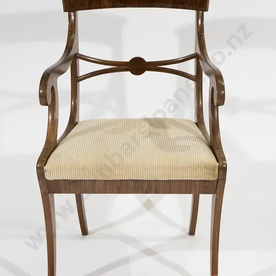 Regency Style Mahogany Inlaid Carver Chair