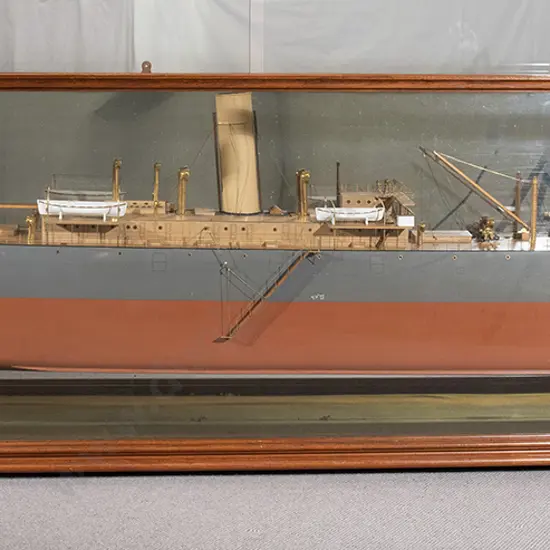 Large and Massive Ship Builders Model of the Twin Screw Steamer "Niwaru"
