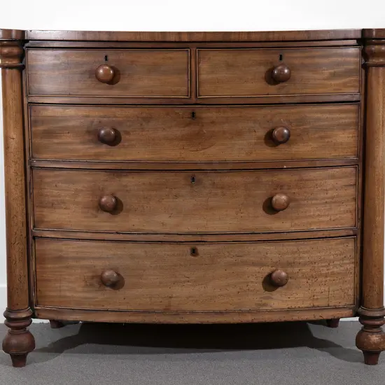 Victorian Mahogany Bow Front Chest Of Drawers
