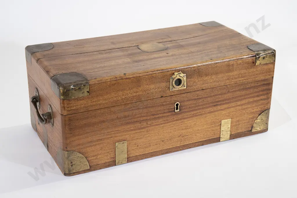 Small C19th Brass Bound Camphor Wood Box Image 1++