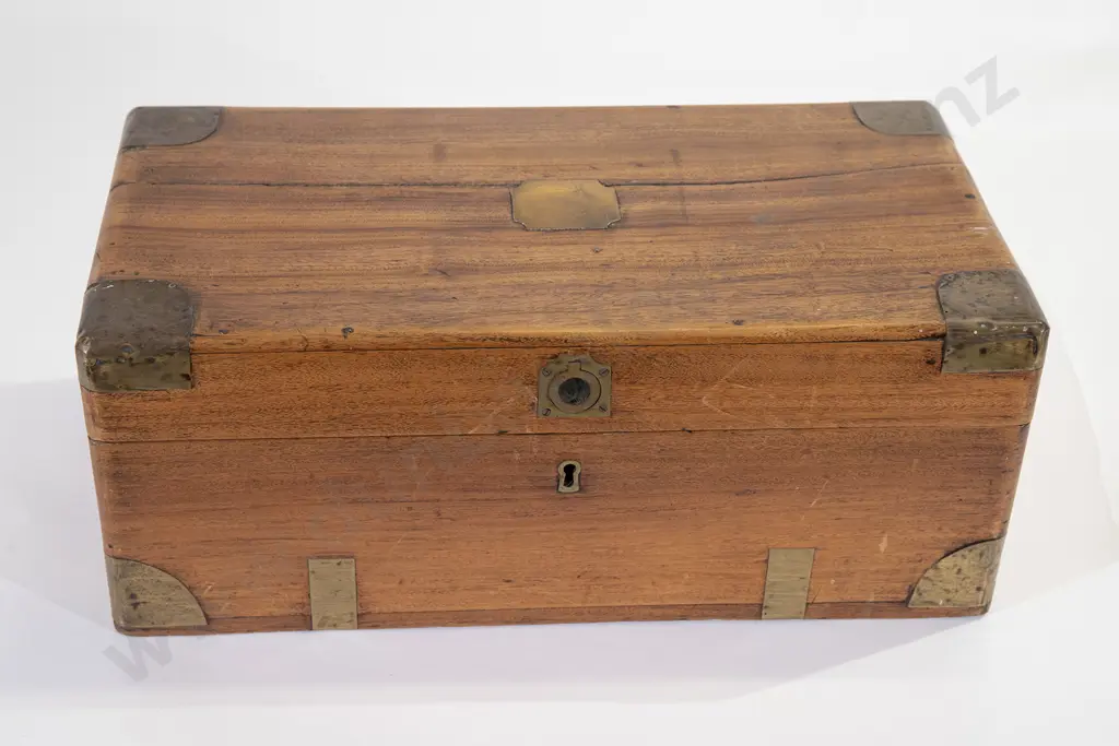 Small C19th Brass Bound Camphor Wood Box Image 1++