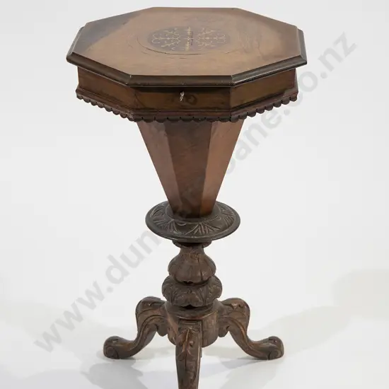 Victorian Walnut & Marquetry Sewing Table