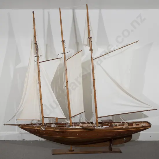 Large & Impressive Wooden Model Of The Steam Schooner "Atlantic"